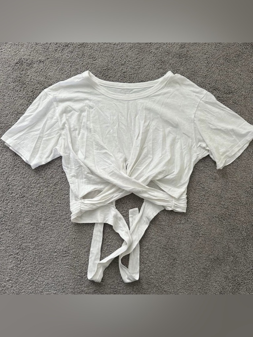Aerie White Tie Crop Top